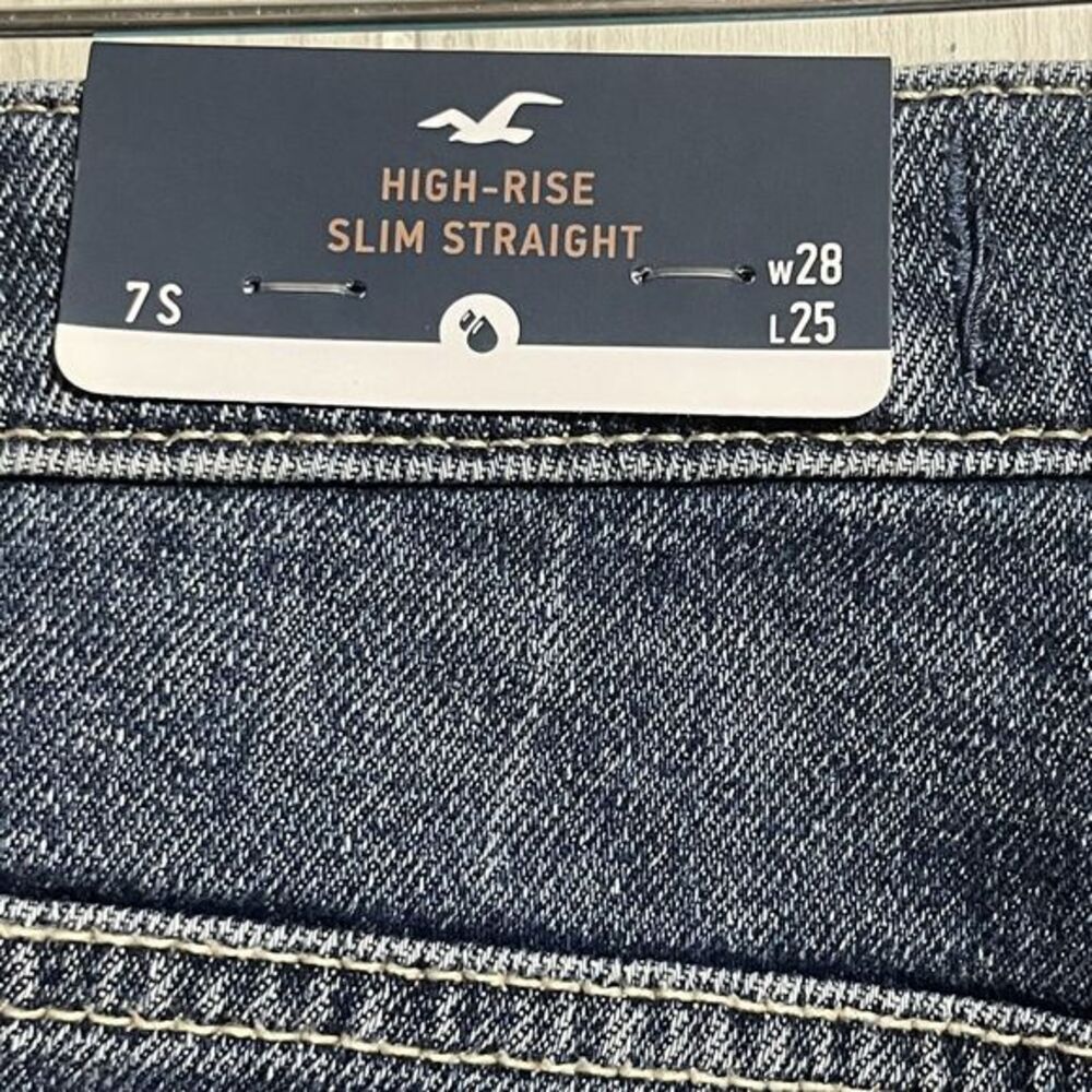 Hollister Jeans‎ Juniors Sz 7S High Rise Crop Slim Straight Vintage Stretch NWT - Picture 9 of 11